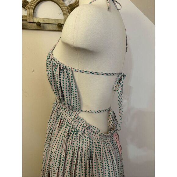 The Reset By Jane Pink Strappy Ruffle  Mini Dress S NEW - Picture 6 of 6